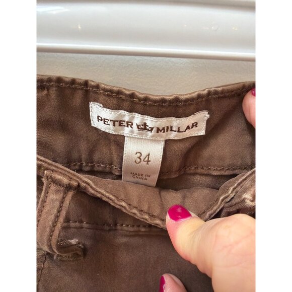 Peter Millar Mens Brown Chino Pants Size 34 - Picture 3 of 6
